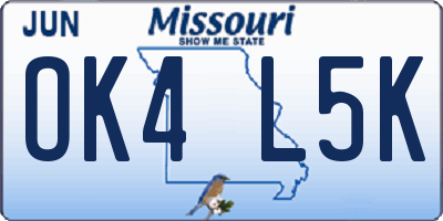 MO license plate OK4L5K