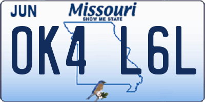MO license plate OK4L6L