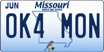 MO license plate OK4M0N