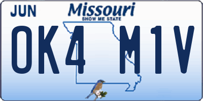 MO license plate OK4M1V