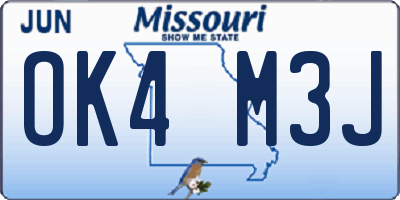 MO license plate OK4M3J