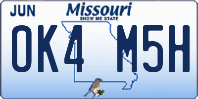 MO license plate OK4M5H
