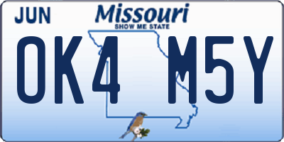 MO license plate OK4M5Y