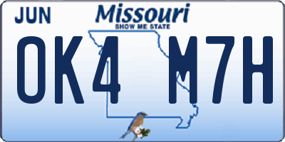 MO license plate OK4M7H