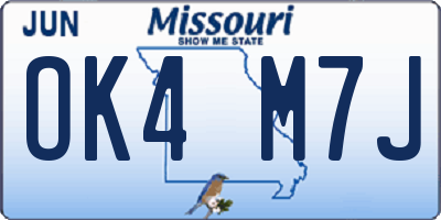 MO license plate OK4M7J