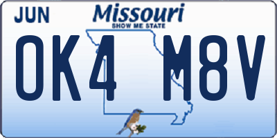MO license plate OK4M8V