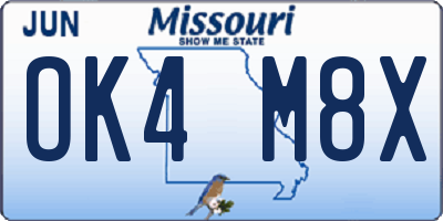 MO license plate OK4M8X