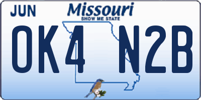 MO license plate OK4N2B