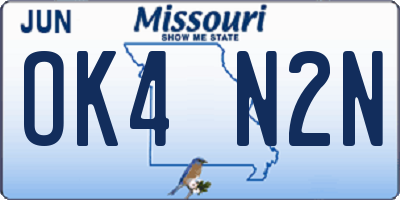 MO license plate OK4N2N