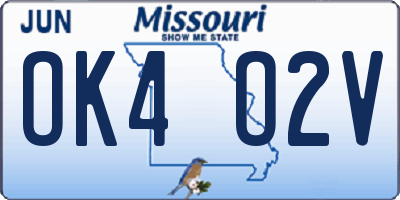 MO license plate OK4O2V