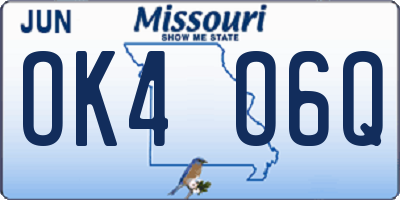 MO license plate OK4O6Q