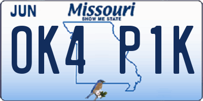 MO license plate OK4P1K