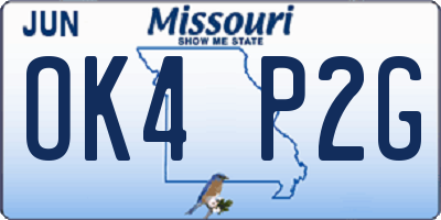 MO license plate OK4P2G