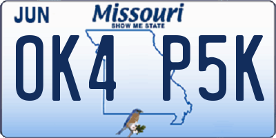 MO license plate OK4P5K
