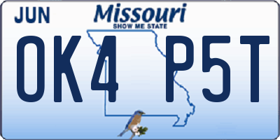 MO license plate OK4P5T