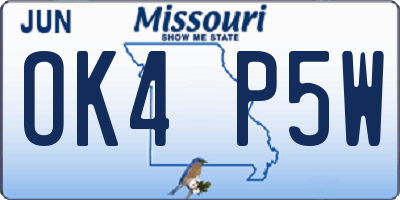 MO license plate OK4P5W
