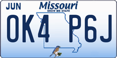 MO license plate OK4P6J