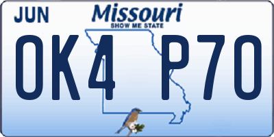 MO license plate OK4P7O