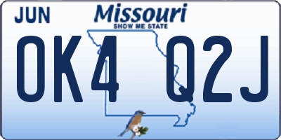 MO license plate OK4Q2J