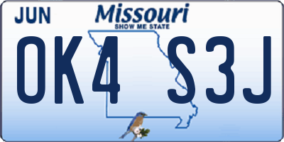MO license plate OK4S3J