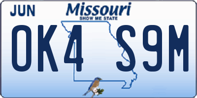 MO license plate OK4S9M