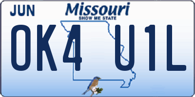 MO license plate OK4U1L