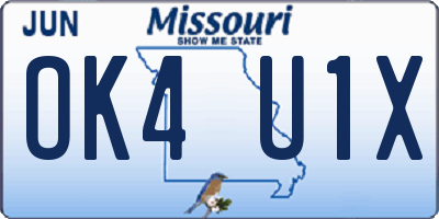 MO license plate OK4U1X