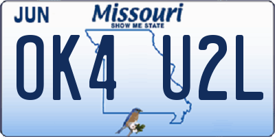 MO license plate OK4U2L