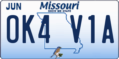 MO license plate OK4V1A