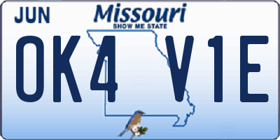 MO license plate OK4V1E