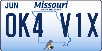 MO license plate OK4V1X