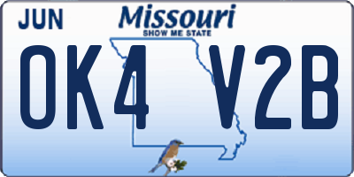MO license plate OK4V2B
