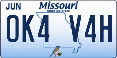 MO license plate OK4V4H