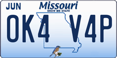 MO license plate OK4V4P
