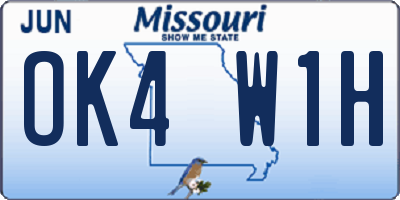 MO license plate OK4W1H