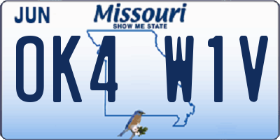 MO license plate OK4W1V