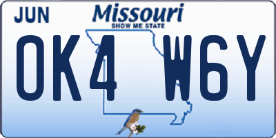 MO license plate OK4W6Y