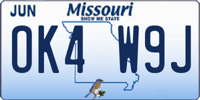 MO license plate OK4W9J