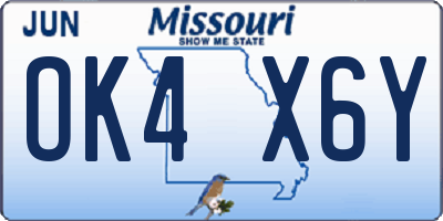 MO license plate OK4X6Y
