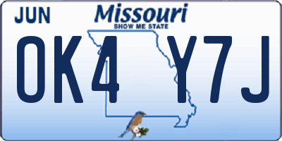 MO license plate OK4Y7J