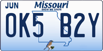 MO license plate OK5B2Y
