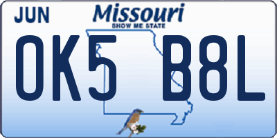 MO license plate OK5B8L