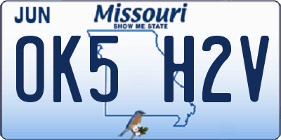 MO license plate OK5H2V