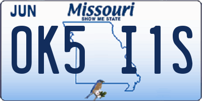 MO license plate OK5I1S