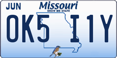 MO license plate OK5I1Y