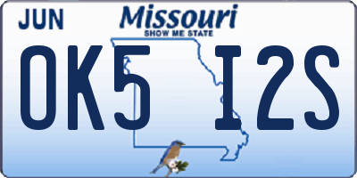MO license plate OK5I2S