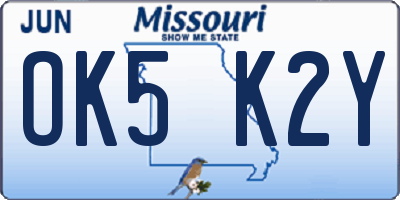 MO license plate OK5K2Y