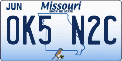MO license plate OK5N2C
