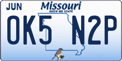 MO license plate OK5N2P