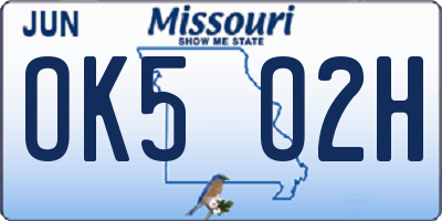 MO license plate OK5O2H